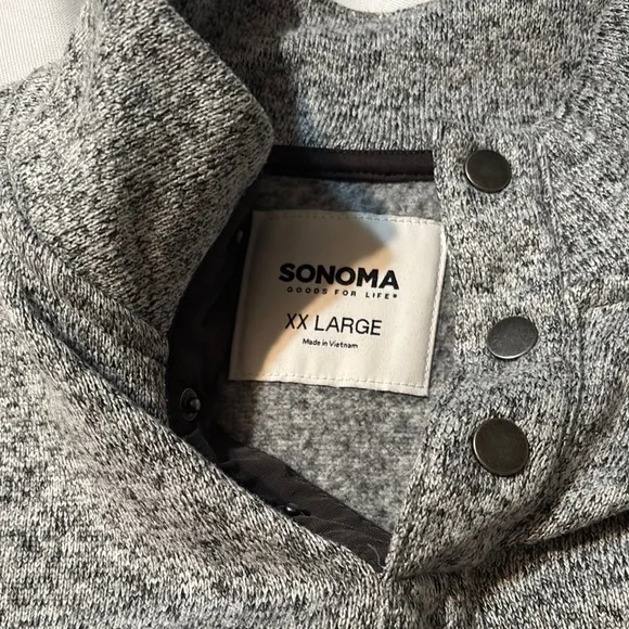 Sonoma Heather Gray Sweater with Button Collar - Picture 2 of 7